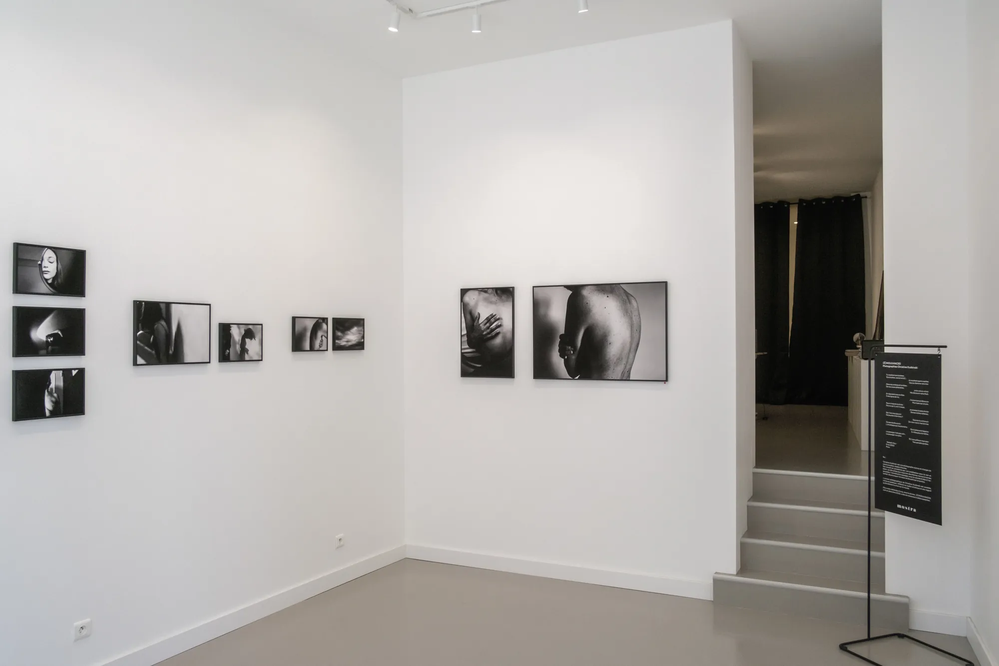 (É)mouvances à La Mostra Galerie : accrochage en diptyques sur les murs blancs de la galerie
